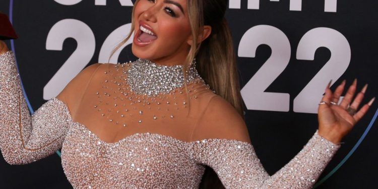 Chiquis Rivera shows off her attributes in a minidress and with balls in her hands