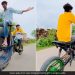 This desi jugaad is amazing, put a tractor wheel in front of the bike, sit on it and ride like a king